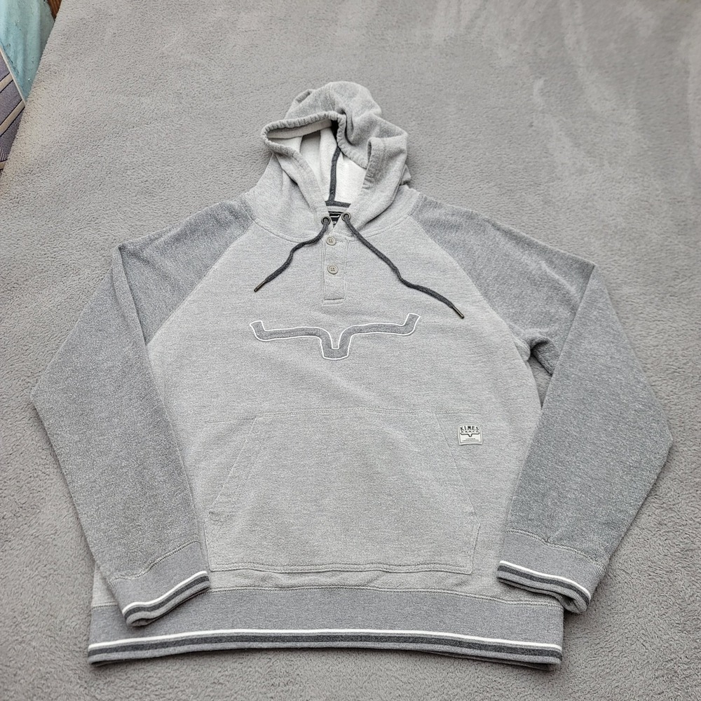 Kimes Ranch Sweatshirt Hooded Pullover Womens Large Heather Gray Summer Love